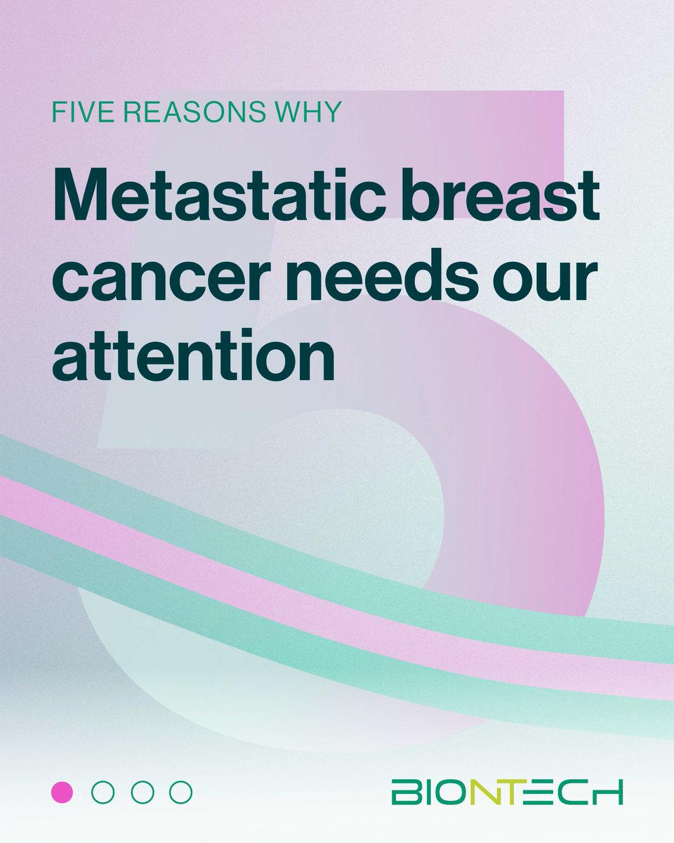 BioNTech_Group's tweet photo. 🎗 Not every breast cancer journey looks the same.

For people living with metastatic breast cancer, treatment can become part of everyday life and options may change over time.

Here are 5 reasons why continued research matters, during #BreastCancerAwarenessMonth and every day. https://t.co/nyjP6lDpk5