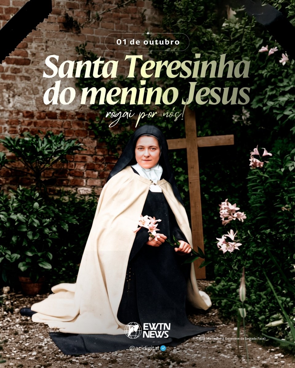 acidigital's tweet photo. “Quero passar meu céu fazendo o bem na terra”, dizia Santa Teresa de Lisieux, conhecida como santa Teresinha do Menino Jesus, cuja festa é celebrada hoje (1º). A santa carmelita, mesmo com sua vida contemplativa, tornou-se a padroeira das missões e doutora da Igreja.

Marie Françoise Thérèse Martin nasceu em Alençon (França), em 2 de janeiro de 1873, filha do casal Louis Martin e Zélia Guérin, que foram canonizados em 2015 pelo papa Francisco.

Uma família modesta e temente a Deus, que teve como frutos oito filhos antes da caçula Teresa. Quatro deles, porém, morreram ainda novos, restando em vida Maria, Paulina, Leônia e Celina.

Teresinha entrou para o mosteiro das carmelitas em Lisieux aos 15 anos de idade, com a autorização do papa Leão XIII. Sua vida se passou na humildade, simplicidade e confiança plena em Deus.

Entregou-se com inteira decisão e consciência à tarefa de ser santa. Sem perder o ânimo, diante da aparente impossibilidade de alcançar os pontos mais elevados da renúncia de si mesma, costumava repetir: “Deus não inspira desejos impossíveis. Não tenho que me fazer mais do que sou, mas sim me aceitar tal como sou, com todas minhas imperfeições”.

Santa Teresinha do Menino Jesus e da Sagrada Face esteve como criança para o Pai, livre como um brinquedo aos cuidados do Menino Jesus e tomada pelo Espírito de amor, que a ensinou a pequena via da infância espiritual.

Teresinha tinha um profundo desejo em seu coração de ter sido missionária “desde a criação do mundo até a consumação dos séculos”. Queria ser tudo, até que descobriu sua vocação: “No coração da Igreja, minha mãe, eu serei o amor”.

Santa Teresa morreu de tuberculose, em 30 de setembro de 1897, dizendo suas últimas palavras: “Oh!… amo-O. Deus meu,… amo-Vos!”.

Um ano depois de sua morte, a partir de seus escritos, foi publicado o livro “História de uma alma”, que conquistou o mundo porque deu a conhecer o muito que esta religiosa tinha amado Jesus.

Foi beatificada em 1923 e canonizada em 1925, pelo papa Pio XI, que a declarou “Patrona Universal das Missões Católicas”, em 1927. Em 19 de outubro de 1997, são João Paulo II a proclamou doutora da Igreja. 

Santa Teresinha, rogai por nós! 🌹

📌 Siga @acidigital para mais conteúdo católico.