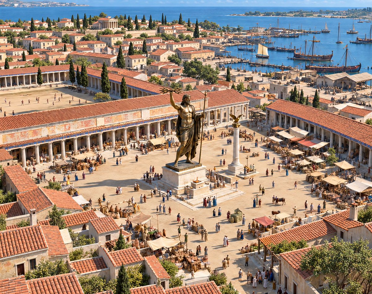 N0cturn___'s tweet photo. Reconstruction of the Doric temple and the colossal statue of Zeus in Taras https://t.co/w8CJSPeyuA