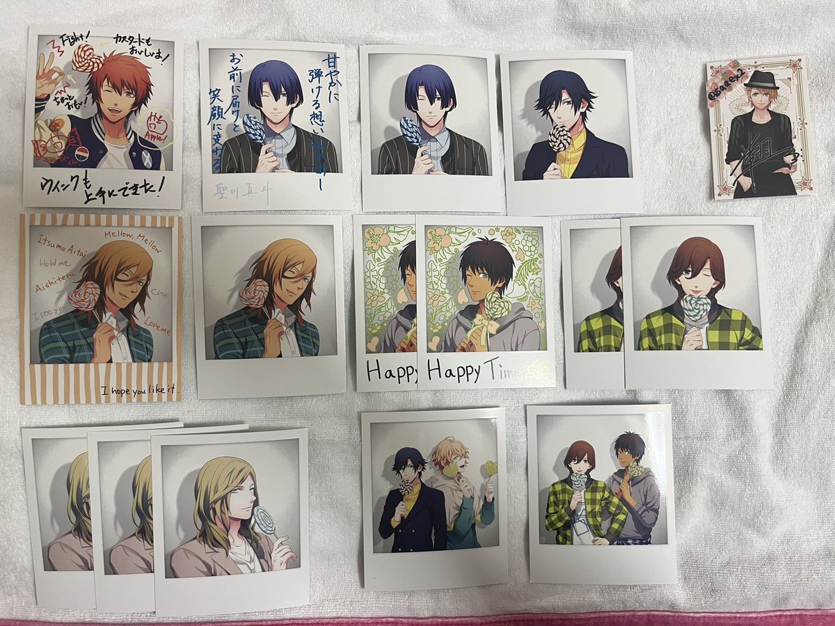 xsaaex2's tweet photo. 【譲渡】うたプリ フォト風カード

譲:LPC R→音也 真斗 レン セシル2
N→真斗 トキヤ レン 嶺二2 カミュ3 那月&amp;トキヤ セシル&amp;嶺二

BM BOYS R→那月 トキヤ 嶺二
N→真斗 那月 嶺二3
IDOL R:セシル
N→真斗2 那月 藍 カミュ

求:1枚150円+送料
レアはノーマル1枚以上引き取り必須 https://t.co/mKe6c8Ypjz