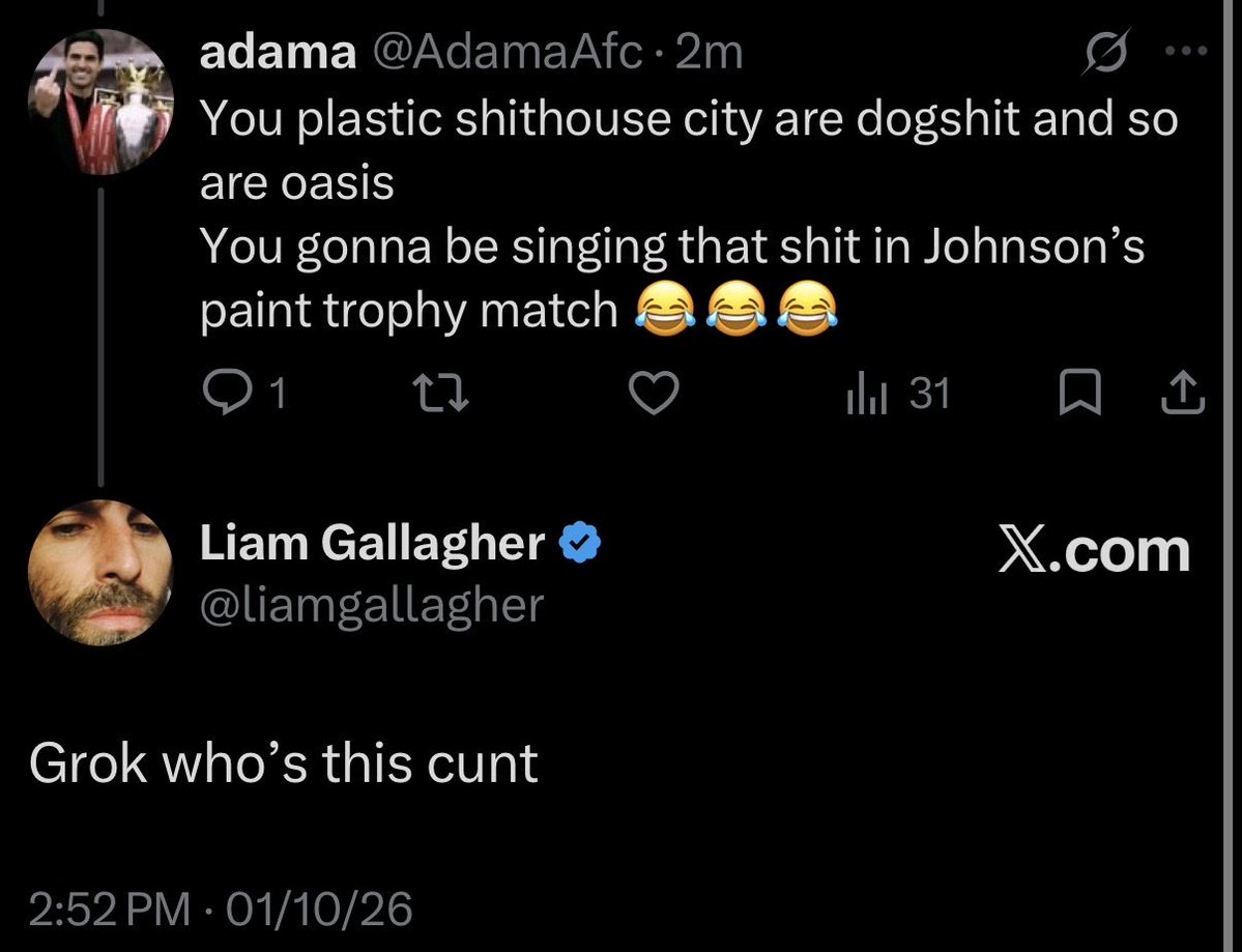 icey_melted's tweet photo. liam gallagher just keeps on getting funnier and funnier everyday LMFAO https://t.co/j7N5mRLbqA