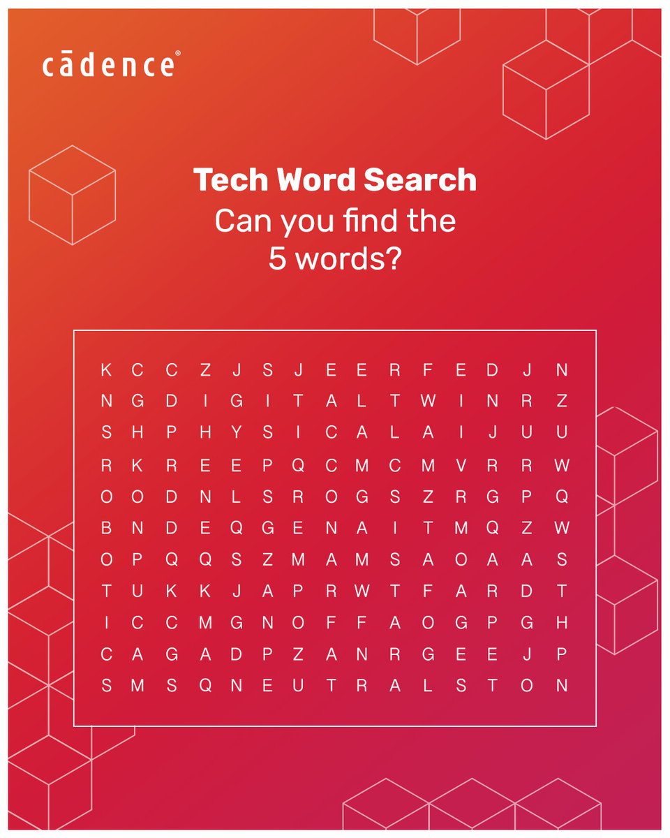 CadenceIndia's tweet photo. Think you can find them all? ππ
Put your tech knowledge to the test and spot the words hidden in our latest Tech Word Search.
Drop your count in the comments! π
#CadenceIndia #TechWordSearch #TechTrivia #Semiconductors https://t.co/M8bIegGJFy