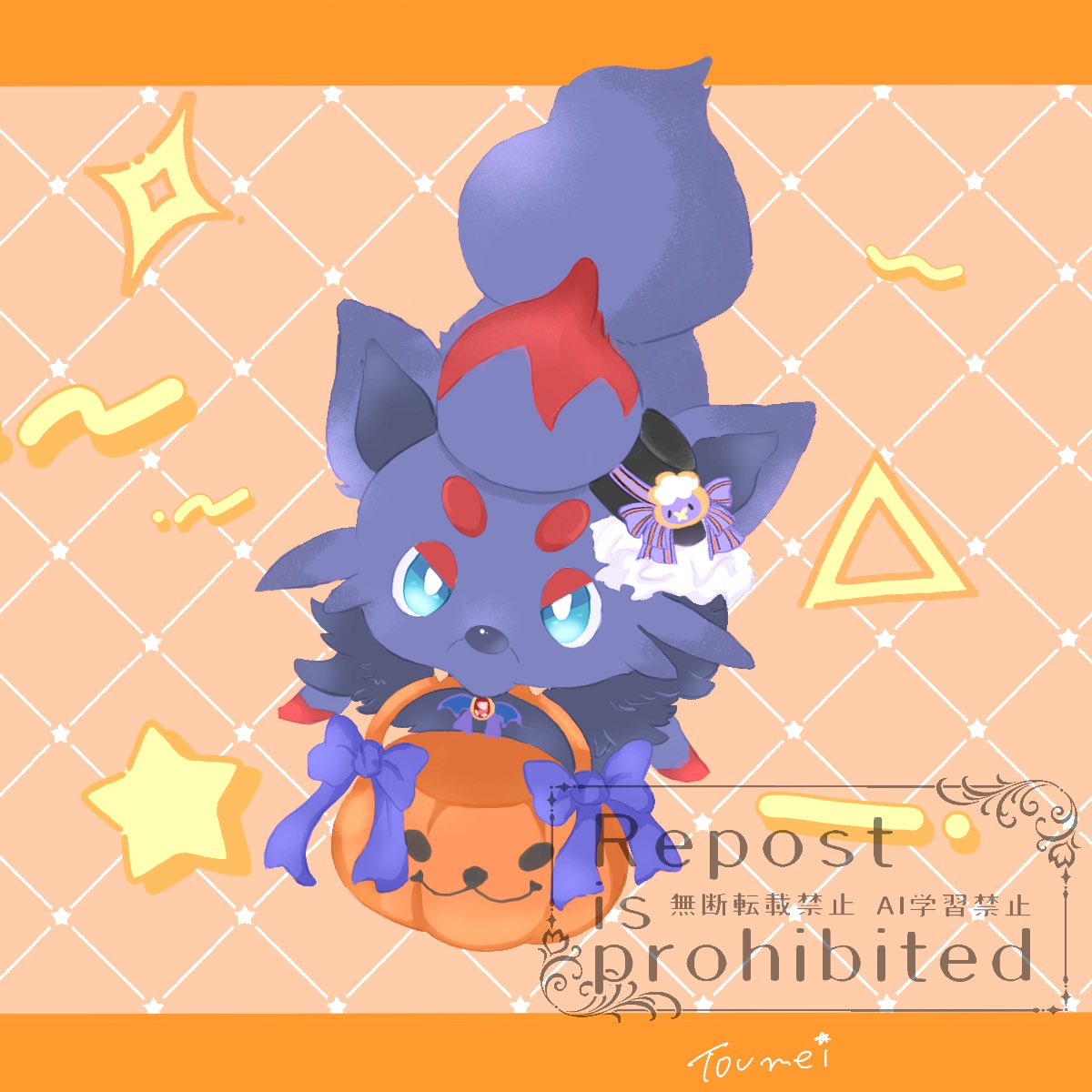 toumeic714's tweet photo. 10月〜🎃Trick or treat
#ゾロア　#zorua #ポケモンイラスト https://t.co/D8V9BKMTv1