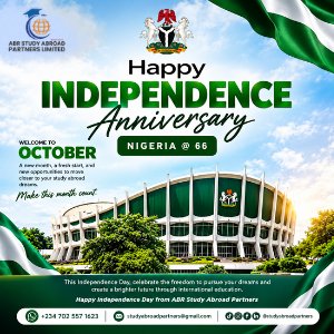 studyabroadpart's tweet photo. Happy Independence Day, Nigeria.
66 years of independence, resilience and a journey that continues.

Welcome to October. May this new month bring new opportunities, progress and brighter days.

Happy New Month, Nigeria. https://t.co/r8bkJMJbFx