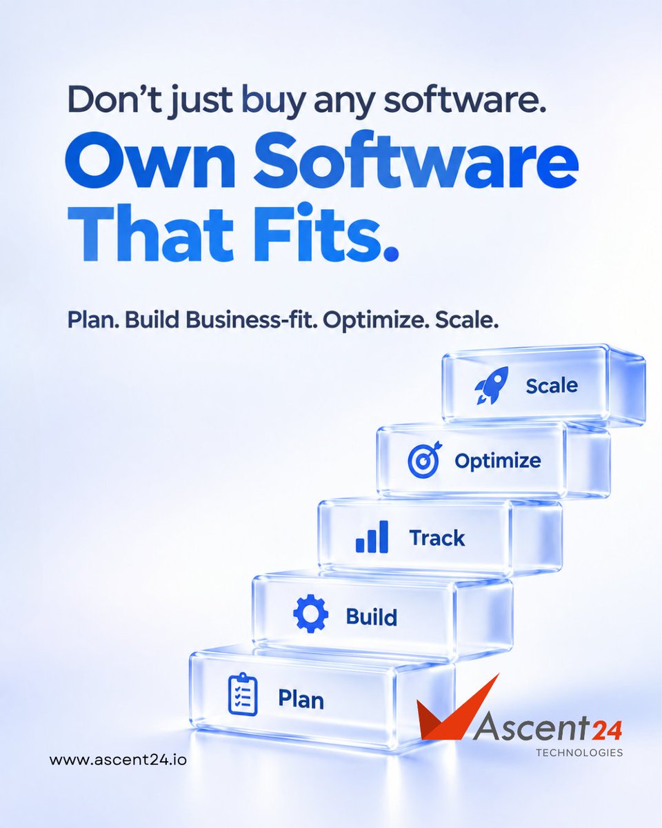 Ascent24T's tweet photo. Own a software that FITS your business.
Invest in growth.

+91 94886 86165 | hi@ascent24.io
https://t.co/JQaRFxQakq

#CustomSoftware #businessgrowth #Ascent24Technologies #BusinessAutomation #ditigalsolutions #DigitalTransformation #scaleyourbusiness https://t.co/KranUjtPJ4