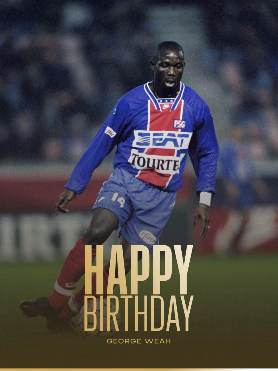 PSG_inside's tweet photo. Joyeux anniversaire George Weah ! ❤️💙 https://t.co/70IVNKtwTi