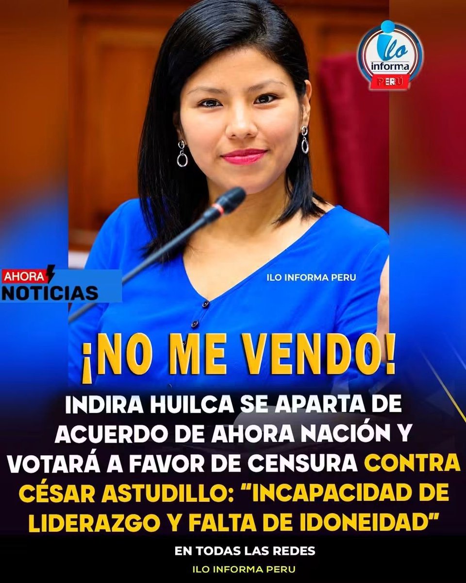 ALFONSO57820023's tweet photo. Todo los peruanos que queremos al Perú te apoyamos INDIRA HUILCA, allá los Militares FUJIRRATAS que le quieren dejar en él Cargo al Payaso https://t.co/dOhRLLHh8G