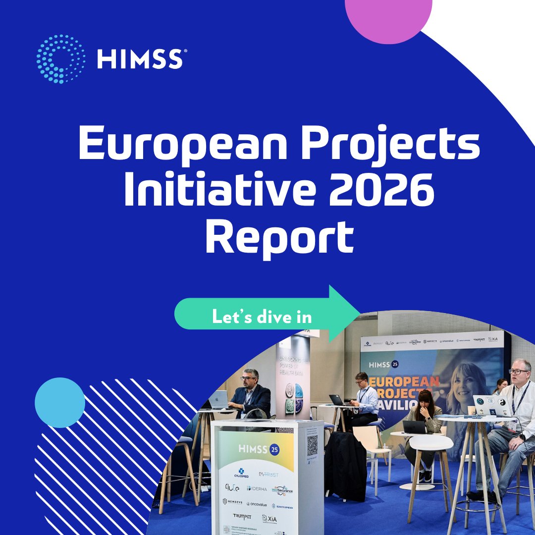 HIMSS's tweet photo. Advancing digital health through collaboration and knowledge sharing.

The 2026 European Projects Initiative Report brings together key insights from EU-funded initiatives, highlighting opportunities to strengthen implementation, inform policy, and accelerate innovation across European healthcare systems.

Read the report: https://t.co/WA7ZHnNqdI