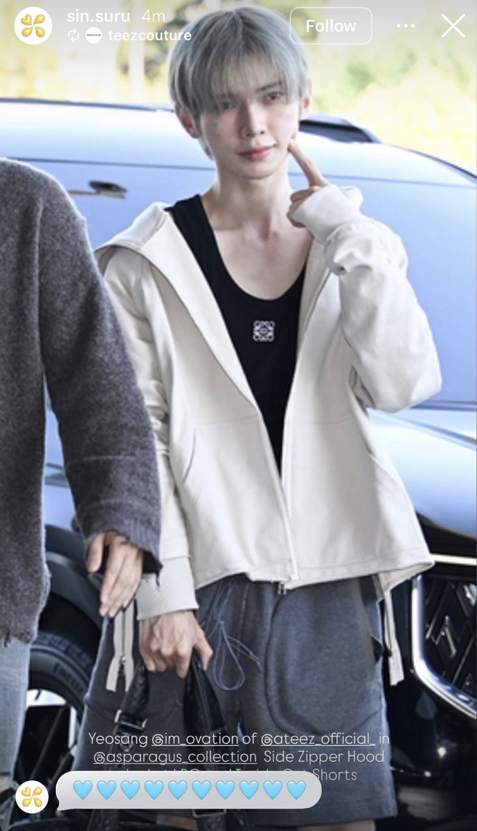coutureteez's tweet photo. the brand SINSURU has reposted two of our stories where Yeosang is wearing their Spot Patches (they were tagged in one) and the CEO of the brand has also reshared it on her stories without being tagged. 🥹🩵

#YEOSANG #ATEEZ #여상 #SINSURU https://t.co/j1BBsUq1eJ