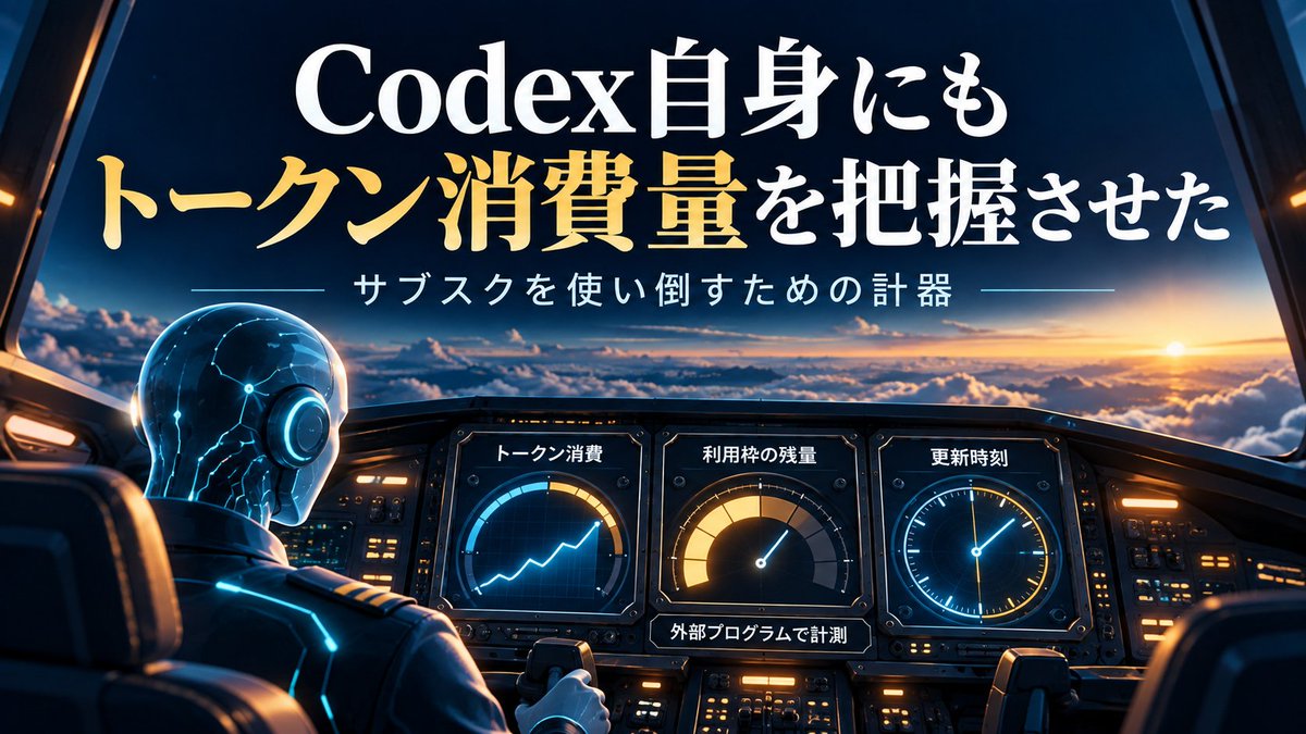 itamaeken's tweet photo. 1/5

Codexの「残り1％」は何トークン？
私のPro 20x環境では、週次枠の1ポイント当たり約260万と約1,159万。観測区間で違った。
サブスクを使い倒すため、外部の計測器を作り、Codex自身にも消費量を把握させた。
https://t.co/KAQOoQjdmX https://t.co/C4wB3KoPin
