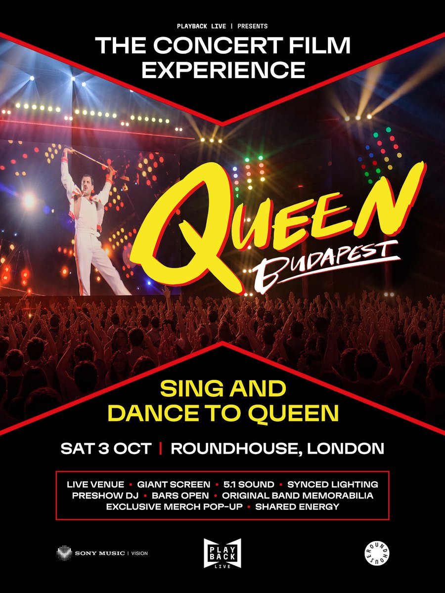 QueenWillRock's tweet photo. 👀 A Sneak Peek at some treasures from Queen’s Archive joining us this Saturday 3rd October @RoundhouseLDN for Queen Budapest – The Concert Film Experience.

For one day only, the Roundhouse will be transformed with all the sights, sounds & electric atmosphere of Queen’s historic 1986 performance, complete with original band memorabilia from Queen’s archive for fans to discover as soon as you set foot through the doors.

Get ready to explore iconic Queen history, sing your heart out and dance the night away, with giant LED screen, powerful surround sound, immersive concert lighting, pre-show ‘80s DJ set, a limited merchandise pop-up, and bars open throughout.

Just days to go now! Have you got your ticket?
Tickets at: https://t.co/01glB9uP7z