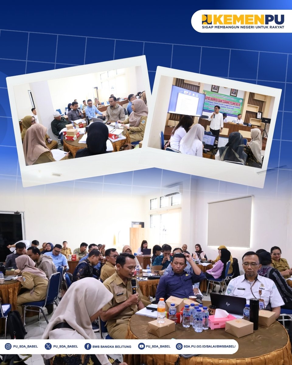 pu_sda_babel's tweet photo. Dalam rangka pembahasan RAAT pada DAS Baturusa, DAS Bikang, DAS Kepoh, DAS Saba dan DAS Mancung di tahun 2026/2027, TKPSDA WS Bangka Periode 2026–2030 melaksanakan Sidang Pleno ke-II pada Selasa (29/9/2026)

#MengelolaAirUntukNegeri #SigapMembangunNegeriUntukRakyat https://t.co/GlyOBi1AuE