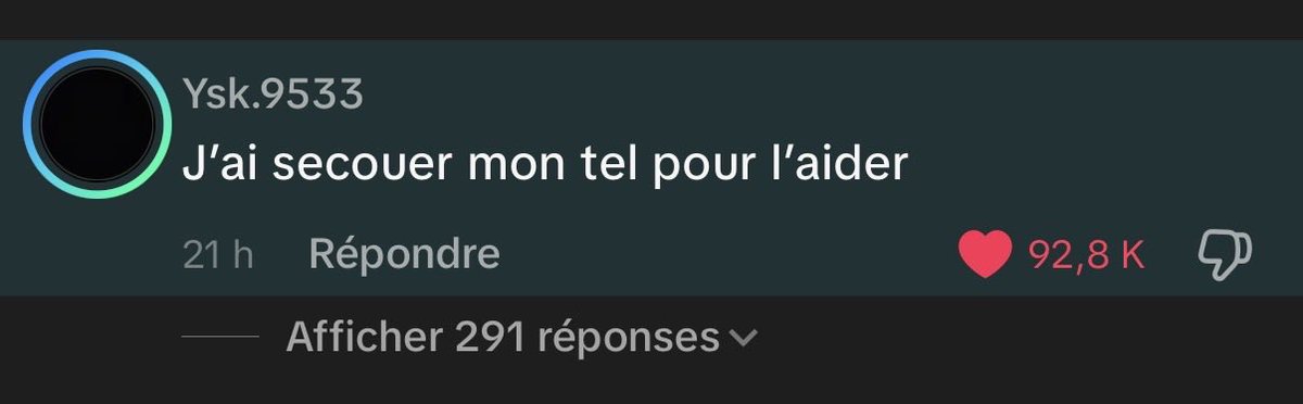 ya2s_48's tweet photo. Le meilleur commentaire du tiktok 😂😂😂 https://t.co/BKSgiJkfLz