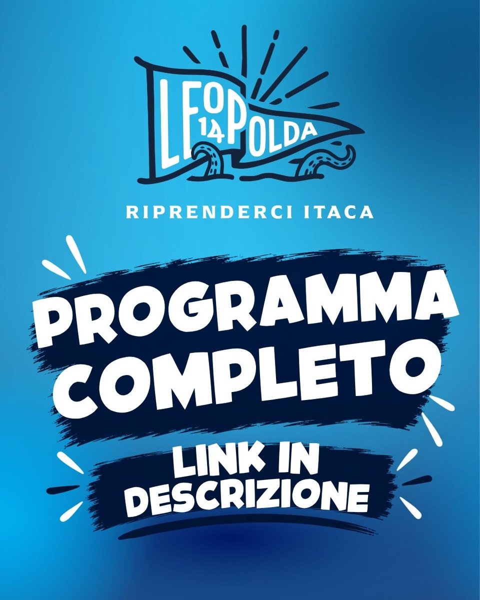 ItaliaViva's tweet photo. Ci avete scritto e ce lo avete chiesto…ora eccolo: il programma completo della Leopolda 14 - Riprenderci Itaca e Meritare l’Europa è online ⛵️
Vi aspettiamo domani, saranno tre giorni fantastici!

👉🏻 https://t.co/8gYV8JBLee
📍 Firenze
🗓 2-3-4 ottobre https://t.co/qPOZMLsnXg