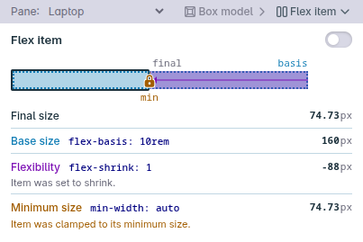 polypane's tweet photo. Did you try our new flex item visualizer yet? It shipped in Polypane 31 https://t.co/mjbvd4D12I