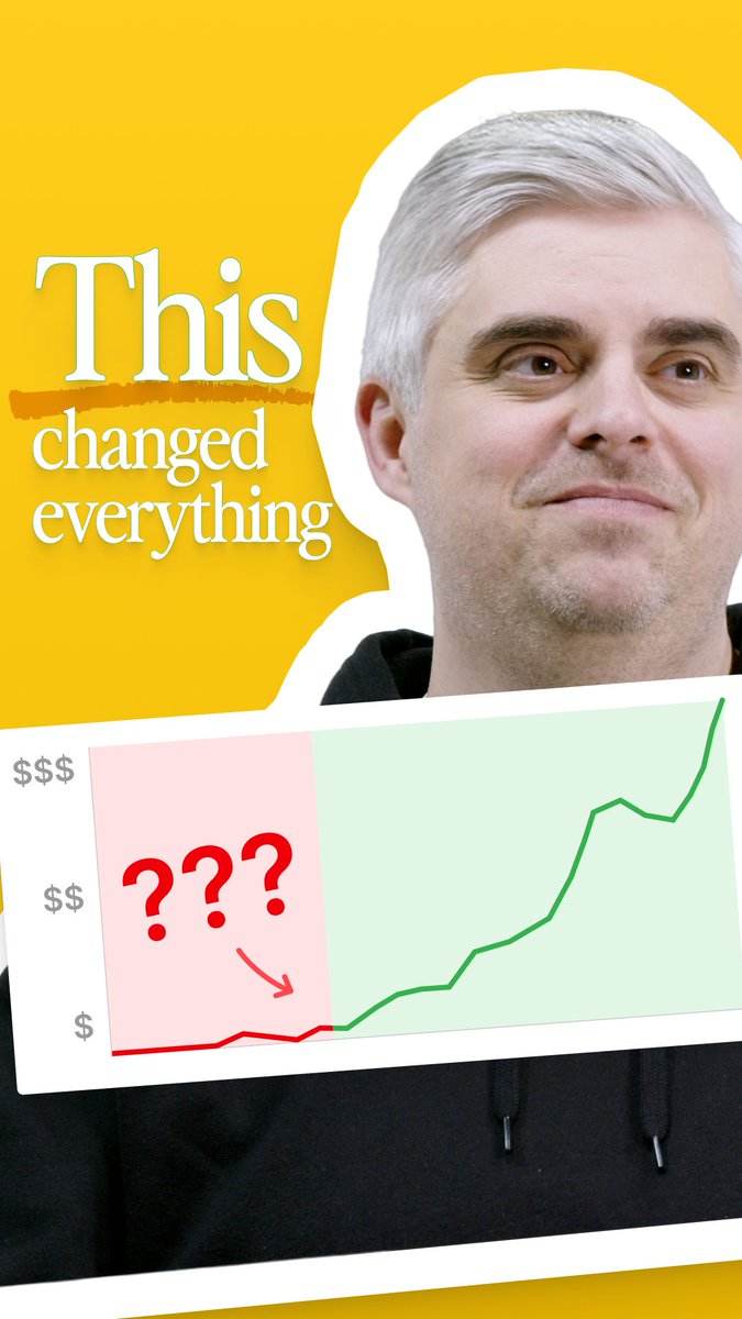A YouTube-style thumbnail featuring a silver-haired man against a yellow background with the text 'This changed everything' and an overlaid graph showing a sudden spike.