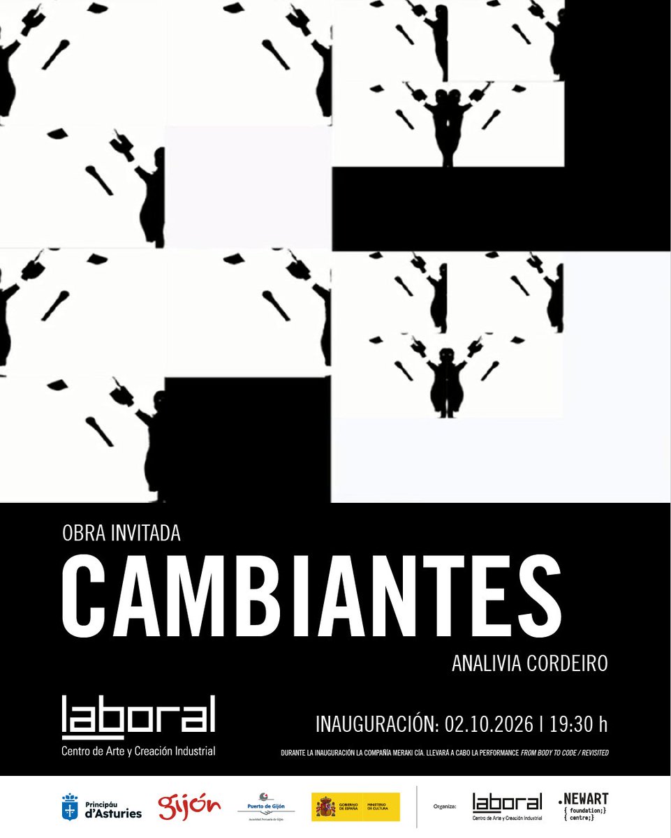 LABoral's tweet photo. ¡Mañana en LABoral inauguramos “Cambiantes”, de Analivia Cordeiro!

Una pieza pionera del videoarte en Brasil y una de las primeras experiencias de videodanza a nivel internacional que explora las relaciones entre cuerpo, movimiento, imagen y tecnología.

https://t.co/P2UHtnx1yD https://t.co/F4YO8BNcrj