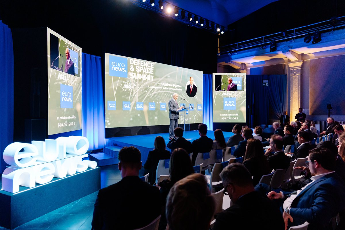 USAmbEU's tweet photo. When lives are on the line, when battlefield victory is the goal, the capability and availability of military hardware are essential, regardless of where it’s made. That was one of my key messages at #EuronewsDefenceSpace2026. 

Read my remarks in full ↓
https://t.co/TouRjLfIUv https://t.co/f5nMGxbdE4