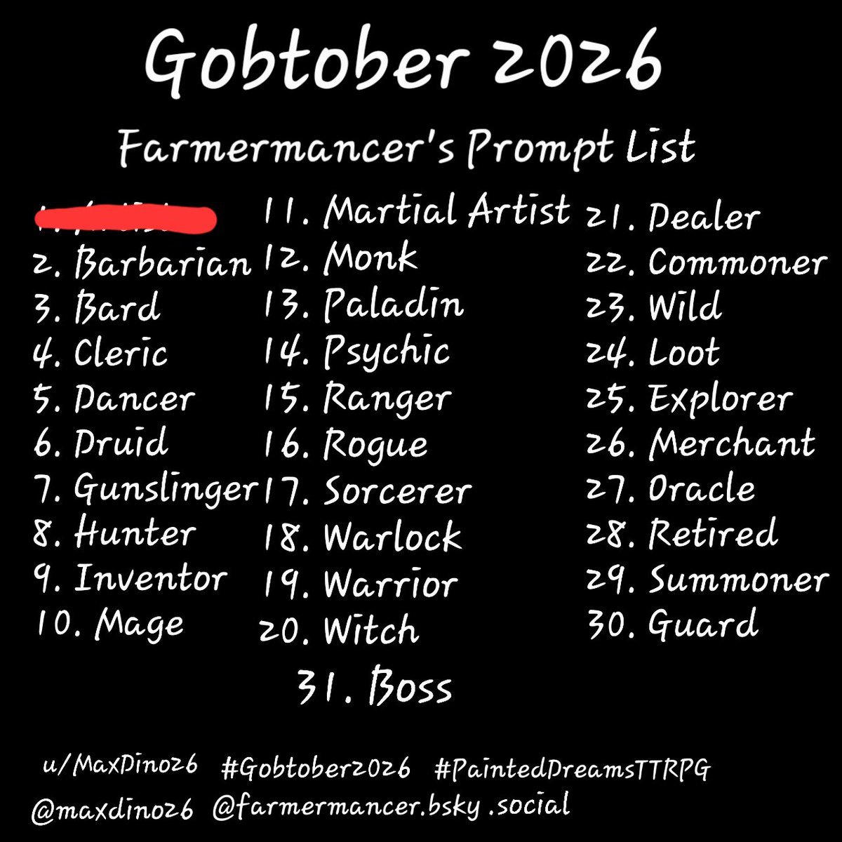 MaxDino26's tweet photo. Gobtober Day 1: Painter

Meet Splat. A street artist who takes on a more abstract approach to her work. Choosing to fire paint balls from her slinger to create messy masterpieces.

#goblingirl #Gobtober2026 #painteddreamsttrpg #oc https://t.co/3XIN0FXMJm