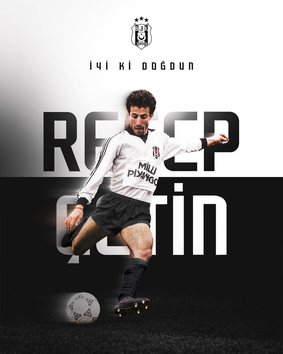 Besiktas's tweet photo. Bugün efsane futbolcularımızdan Recep Çetin’in doğum günü. 🌟

İyi ki doğdun Recep Çetin, mutlu yıllar. 🎂 https://t.co/FAychwwAyl