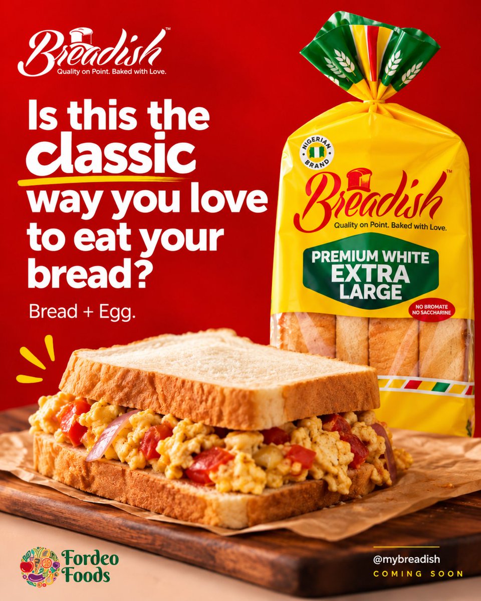 mybreadish's tweet photo. One thing about Nigerians: everybody has a bread combo they swear by. 😂
Bread + egg?
Bread + Ewa Agoyin?
Bread + akara?
Which one are you choosing?
Happy Independence Day, Nigeria. 🇳🇬
Breadish is coming soon.
#Breadish #NigeriaAt66 https://t.co/TyuDrapSt8