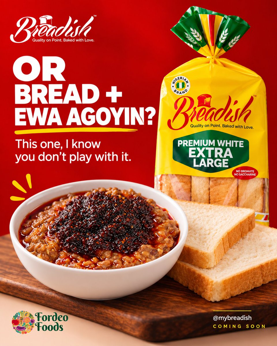 mybreadish's tweet photo. One thing about Nigerians: everybody has a bread combo they swear by. 😂
Bread + egg?
Bread + Ewa Agoyin?
Bread + akara?
Which one are you choosing?
Happy Independence Day, Nigeria. 🇳🇬
Breadish is coming soon.
#Breadish #NigeriaAt66 https://t.co/TyuDrapSt8