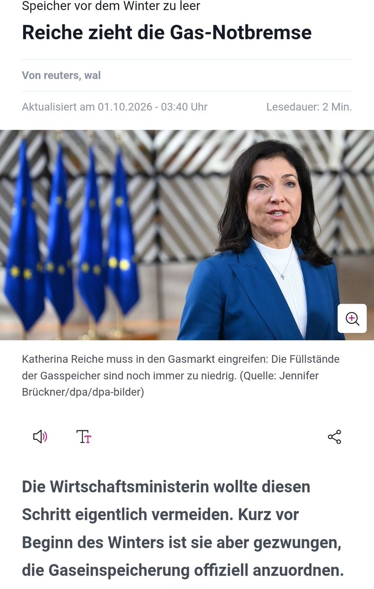 RaeliaLaubwind's tweet photo. Kann man die unfähige #Reiche endlich aus dem Amt jagen?
Die Grünen haben in der größten Krise geschafft die Tanks zu füllen. @CDU schafft das nicht mal mit einem jahr zeit. 

Aber ihre Nähe zur Gas #Lobby ist ja kein problem oder #CDUfährtDeutschlandandieWand ? https://t.co/6J76JfMN4S