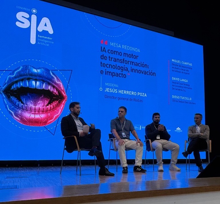 redpuntoes's tweet photo. 🙌Junto a tres empresas beneficiarias de RedIA, iniciativa impulsada por https://t.co/imOWqcRbIq, analizamos el impacto de sus proyectos y los retos del desarrollo de soluciones con IA.
Jesús Herrero, nuestro director general, modera esta conversación desde SIA 2026 en Santander. https://t.co/57syCYosof