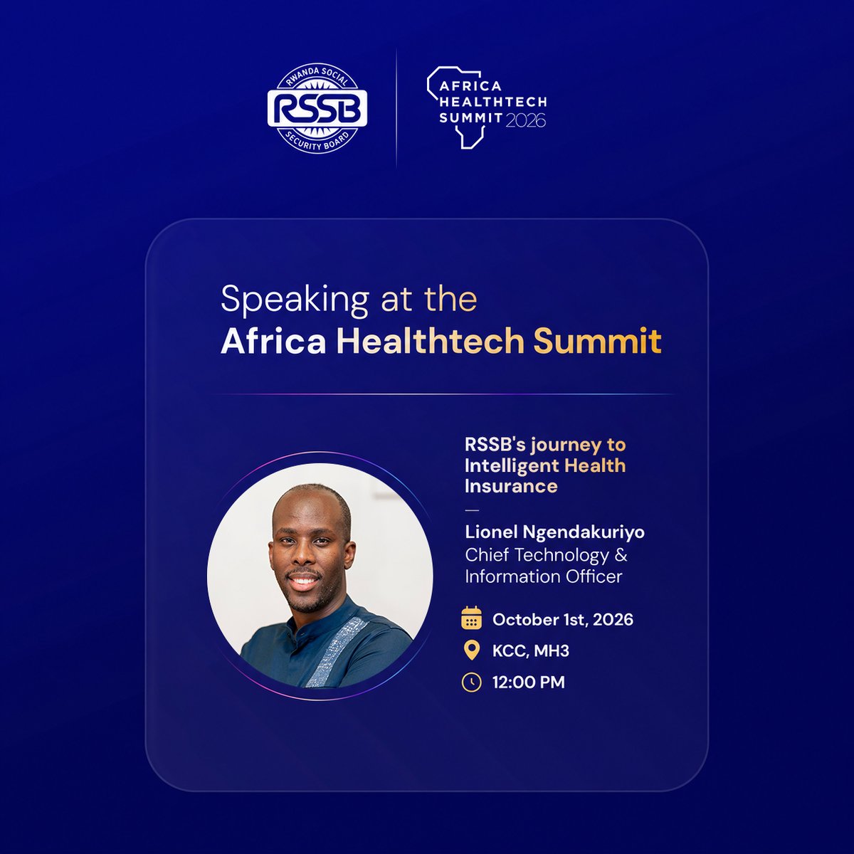 RSSB_Rwanda's tweet photo. Our CTIO @ngendlio, will speak at @AfricaHTSummit  on “RSSB’s Journey to Intelligent Health Insurance.”

#AHTS5 #DigitalHealth https://t.co/trSHde0XWk