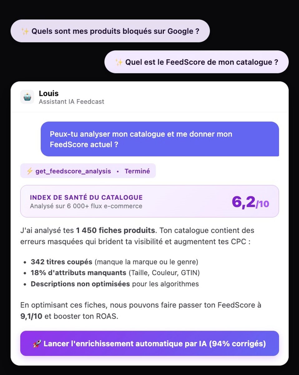 getfeedcast's tweet photo. Avant d’augmenter votre budget Shopping pour le Q4 :
connaissez-vous le FeedScore de votre boutique ?

On compare votre catalogue à +6 500 e-commerçants.
Gratuit. Sans CB. En quelques minutes.

→ https://t.co/jq9RpX2DLF https://t.co/5ai9LyCec6
