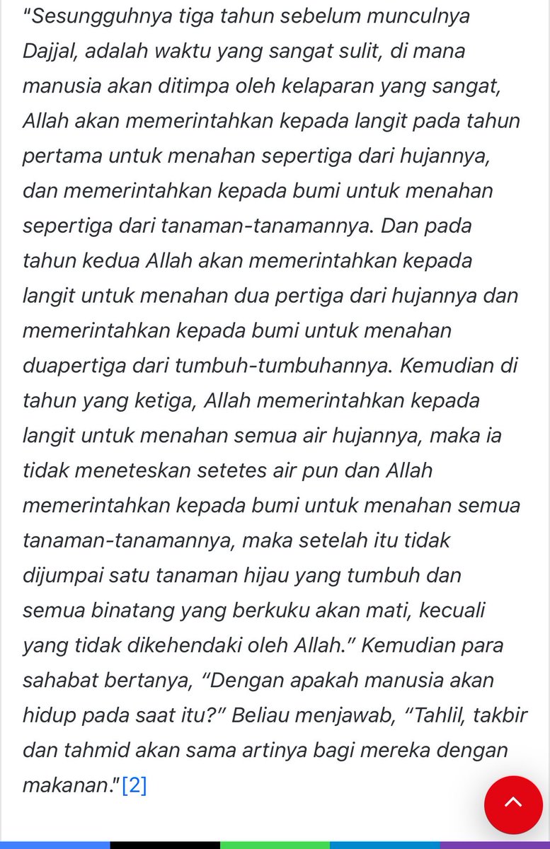 lilaccountz's tweet photo. kebayang pas dajjal muncul nanti…dimana 3 thn berturut turut sebelumnya bumi dan seisinya dilanda kekeringan dan kelaparan ekstrem…

1 tahun pertama Allah perintahkan langit menahan 1/3 air hujan

1 tahun berikutnya Allah perintahkan langit menahan 2/3 air hujan

1 tahun setelahnya Allah perintah langit menahan seluruh air hujan

sedangkan dajjal diberi ‘kelebihan’ berupa bisa menurunkan hujan dan menumbuhkan tanaman…

no wonder bakal banyak yg ‘beriman’ sama dajjal. bener bener final test pembeda antara org kafir/munafik dan beriman

mungkin org yg keukeuh menolah beriman sama dajjal bakal diejek “gila lu dia udh ngasih air dan makanan masa lu ga ikut dia?”😭banyak banyak doa berlindung dr fitnah dajjal ya gusy..
