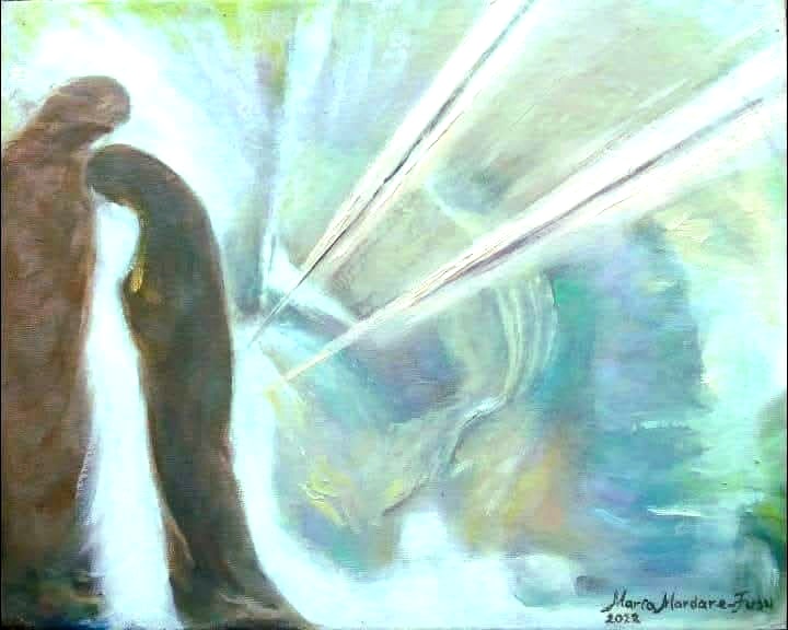 FusuMaria's tweet photo. Confession 
2022 
Oil on canvas 🎨🖌🌹 https://t.co/zBNRTeoWah