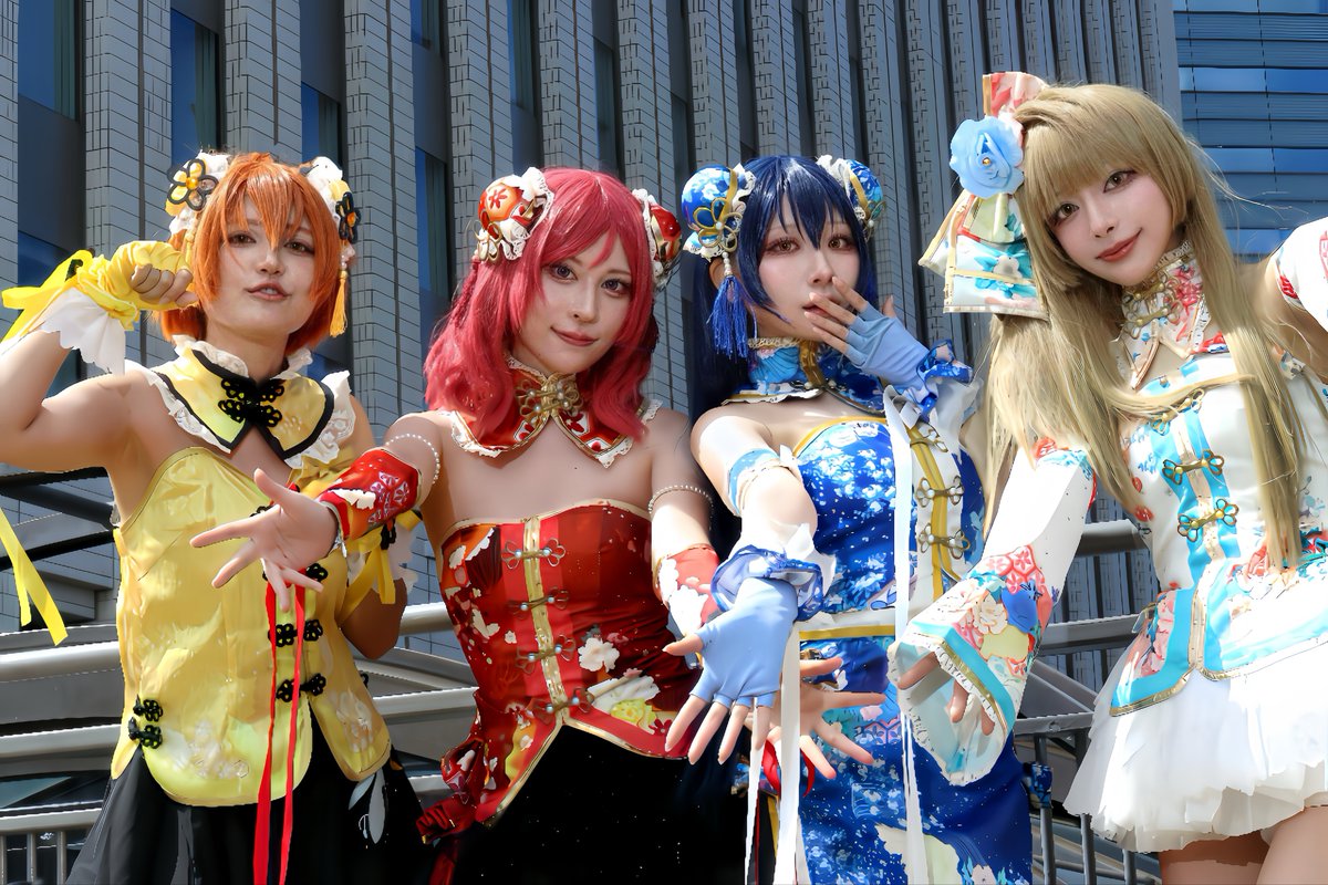 chamcham_girl's tweet photo. ラブライブ！μ's cosplay 
スクフェス チャイナドレス編覚醒後✨

いつか9人揃ってリベンジしたいな💭💖
📸 @ren_3510 
#lovelive #アコスタ池袋 https://t.co/43mwD1n0om
