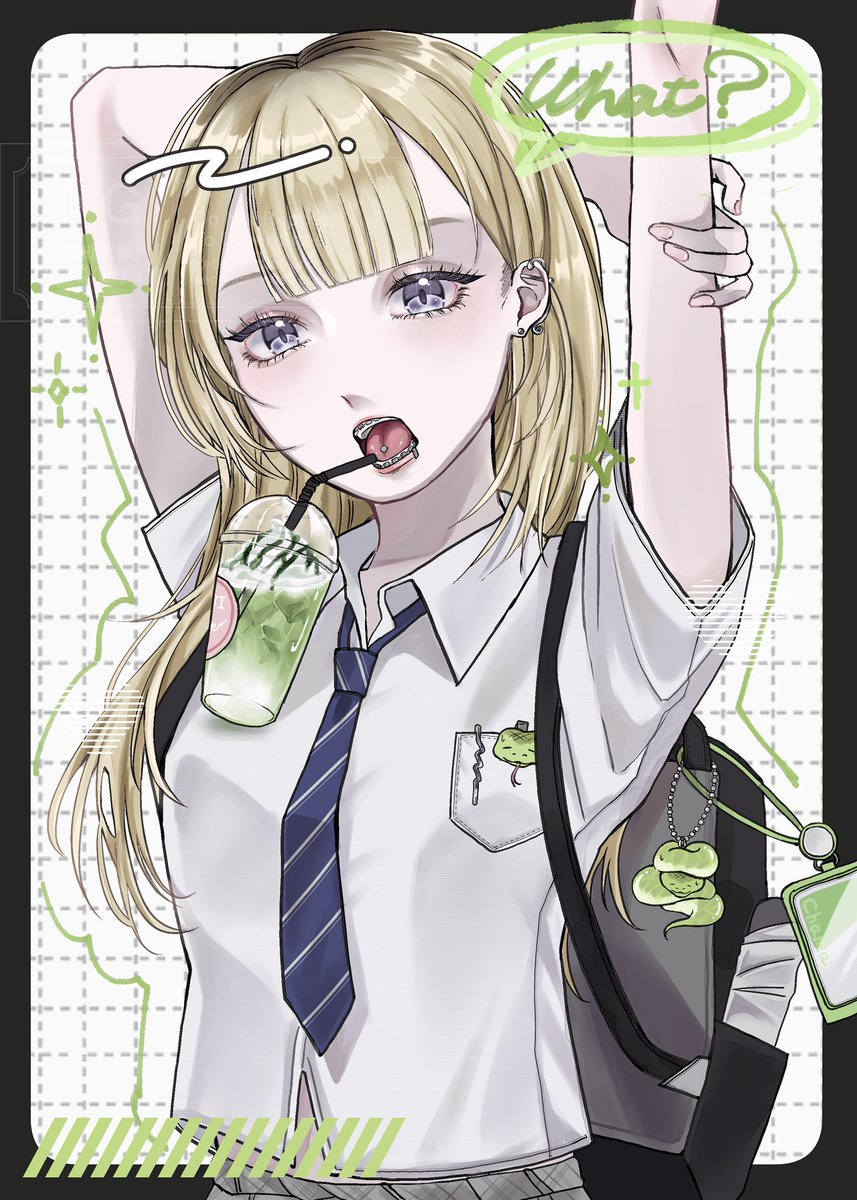 fuefuefuekinori's tweet photo. よく見ると変なマスコット付けてるギャルの子⚡️⚡️
 #イラスト https://t.co/QYJHGXrfG2