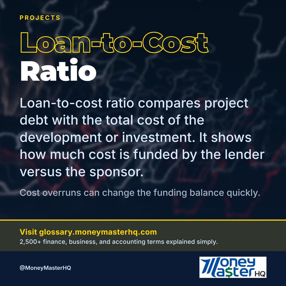 MoneyMaster_HQ's tweet photo. Loan-to-Cost Ratio: Cost overruns can change the funding balance quickly. https://t.co/ljOfFXSJfk