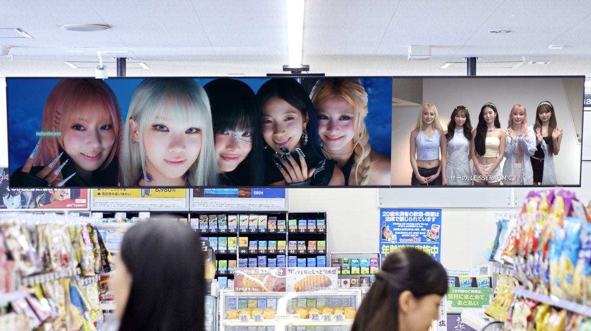le_sserafim_jp's tweet photo. 📢LE SSERAFIMが #ファミマTV に登場🌙✨

全国のファミリーマートで展開中のファミマTVにて、LE SSERAFIMのコメント映像と「Made My Night」MVの放映がスタート🎥

📅放映期間
10月6日(火)〜10月12日(月・祝)
毎日11:00～17:59

設置店舗はこちら
📍https://t.co/HEFfxSPvqw

※店舗へのお問い合わせはご遠慮ください。
※一部地域・時間帯により放映がない場合がございます。

ぜひお近くのファミリーマートでチェックしてみてください👀

#LE_SSERAFIM #르세라핌
#MadeMyNight