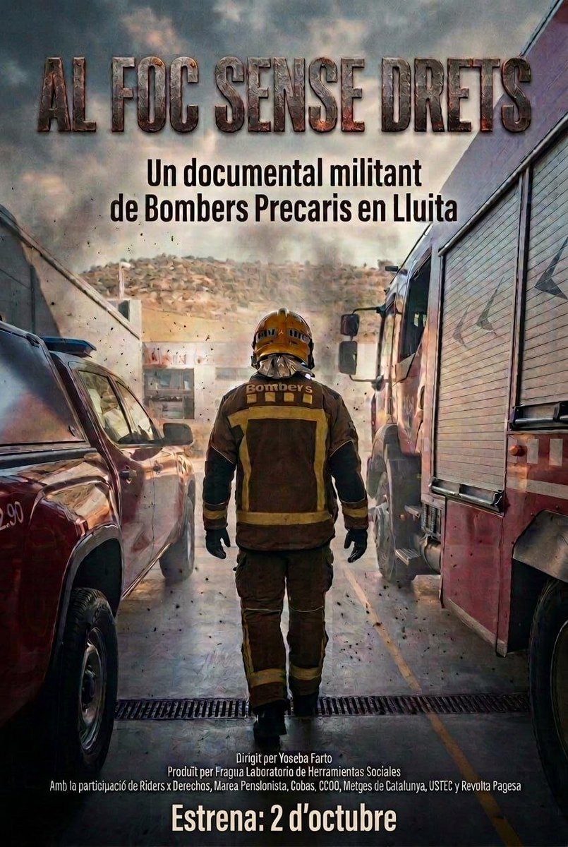 BombersPrecaris's tweet photo. EL DOCUMENTAL 🎬🎞️📸
ESTRENA 2 D'OCTUBRE 🚨

#alfocsensedrets
#bombersprecarisenlluita
#capbombersenseseguretatsocial https://t.co/PNpyOoHfbR