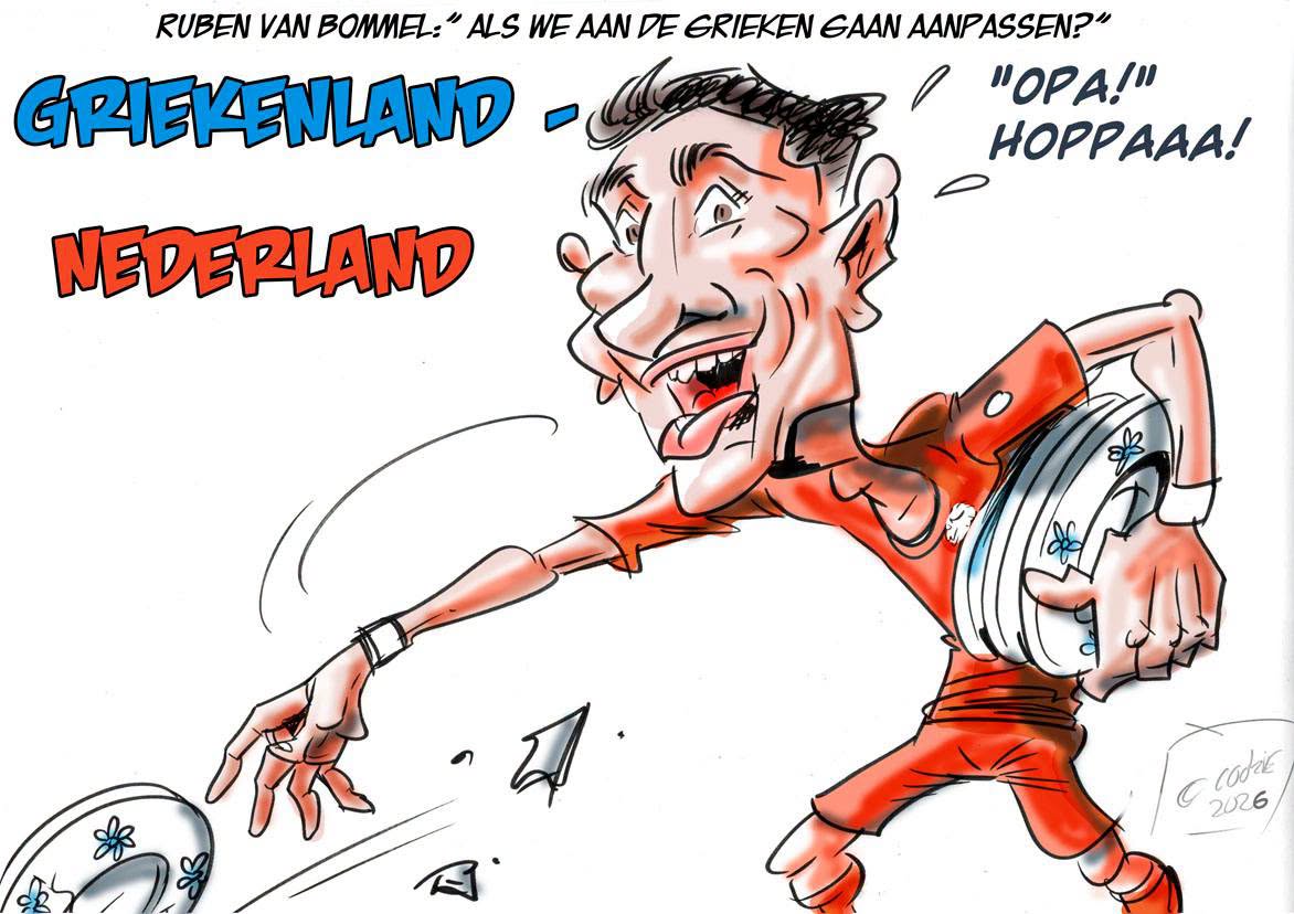 JohnWelten7's tweet photo. Griekenland - Nederland...Ruben van Bommel..#NED #Griek #nederland #griekenland #vanbommel #Ruben #karikatuur #caricatura #cartoon #voetbal #NationsLeague https://t.co/DtHMl1FlmO