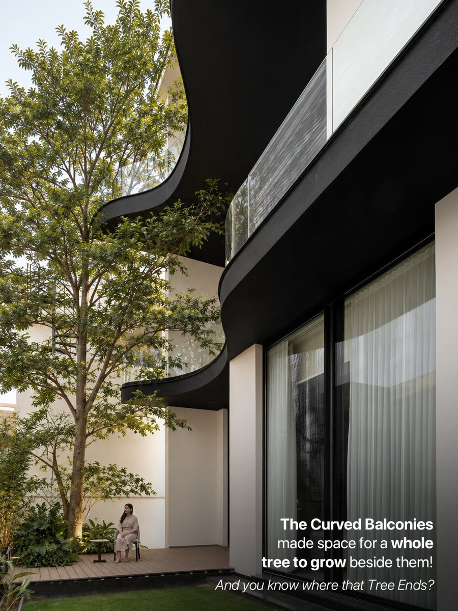 23DC_Architects's tweet photo. A lawn on the first floor? 
At The House of Layers, @23DC_Architects brings landscape into everyday living through a private elevated lawn, layered spaces, light and privacy. 

A modern residence in #punjab where #architecture and greenery rise together. https://t.co/CTvmtS1Ed0