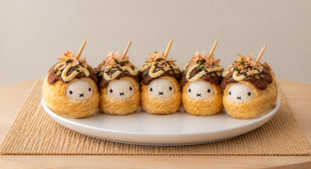 miffytoyururi's tweet photo. たこ焼きうさぎ https://t.co/mxEZu288jM