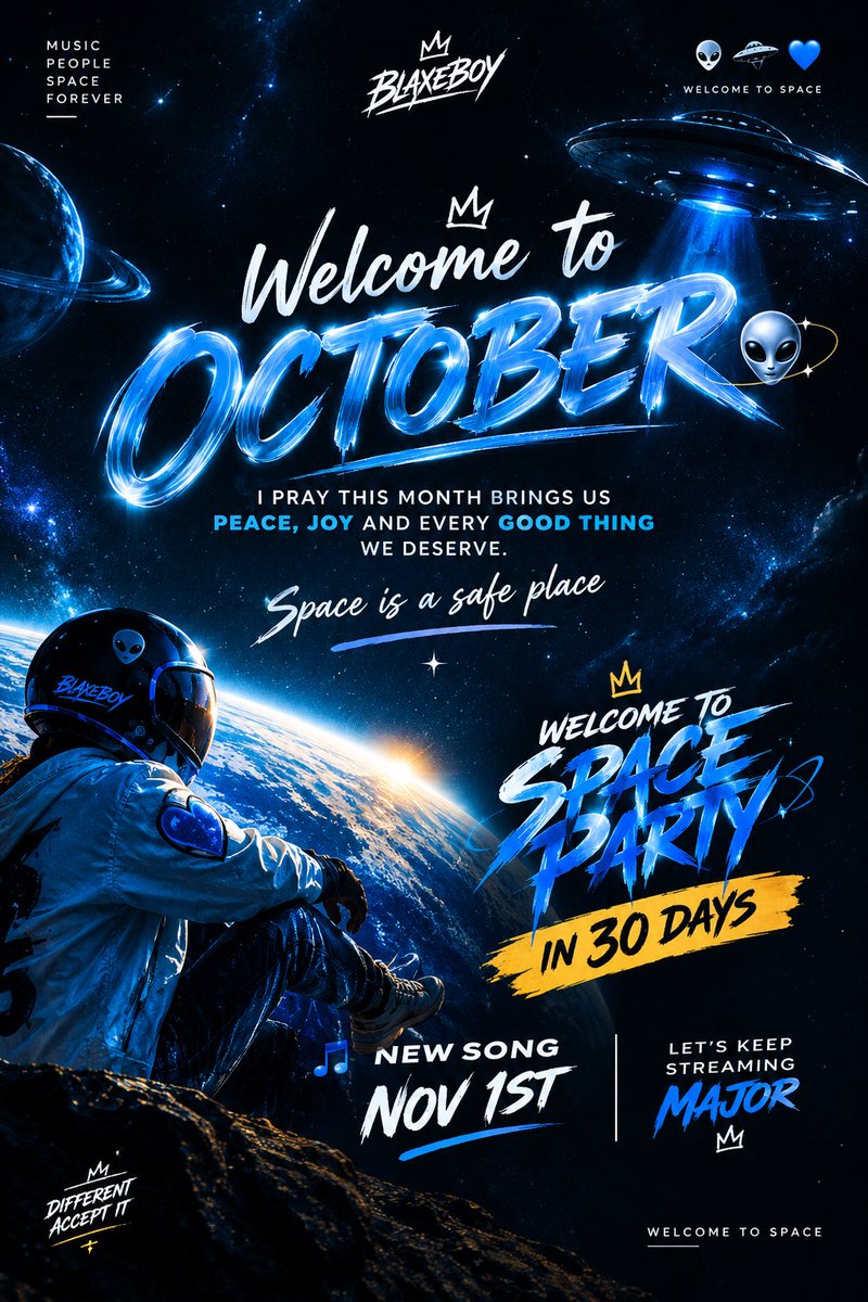 BlaxeBoy_'s tweet photo. Happy new month Aliens we keep the spaceship in orbit 🪐🚀 https://t.co/p3ZhgBjbnD