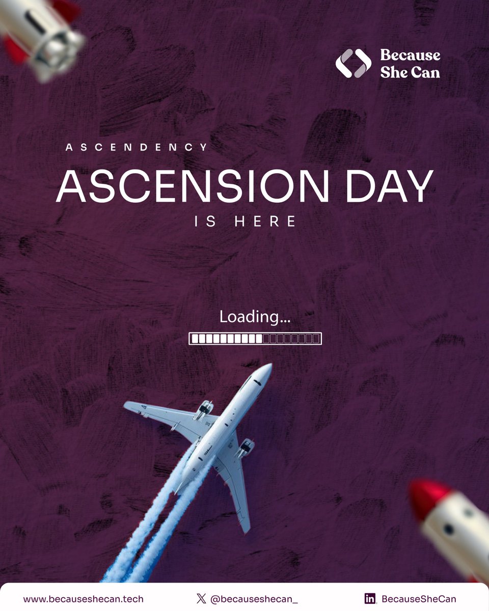 becauseshecan_'s tweet photo. Something is loadingβ¦ ππ
And it is about to take off.
Can you guess what we are launching? π
Stick with us. You definitely want to know!
Ascension Day is almost here.
#BecauseSheCan #Ascendency #AscensionDay #Anticipate https://t.co/GCrhYExTvg