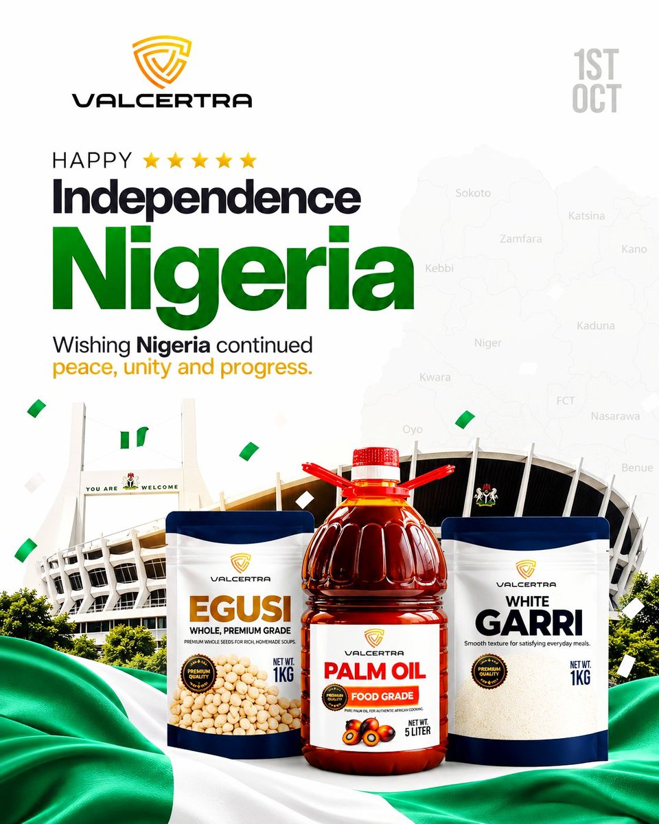 wearevalcertra's tweet photo. 66 years independent. 🇳🇬
But some things were never meant to stay within our borders.
The taste.
The culture.
The ingredients.
The memories.
From Lagos to London.
From Abuja to Toronto.
From Nigeria to the world.
Africa produces. We connect. 
Happy Independence Day, Nigeria. 🇳🇬❤️ https://t.co/PGJ535n8m8