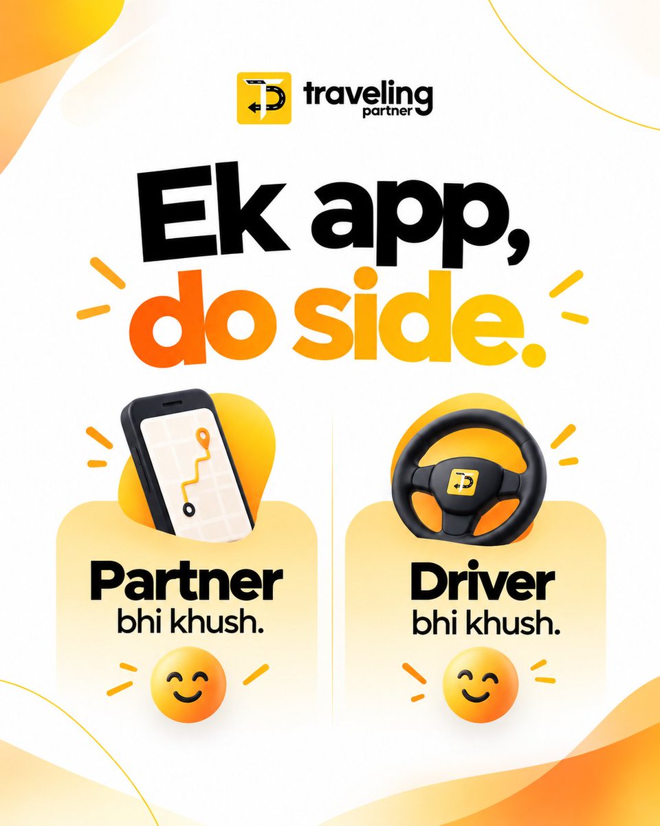 TravelPartnerHQ's tweet photo. Ek app, do side. Dono ka apna faida. 😌
Partner ke liye no peak-hour price increase.
Driver ke liye 0% commission.

#travelingpartner #ridebooking #pakistan #zerocommission #trending #instagood #viralnow https://t.co/UG8t4araj1