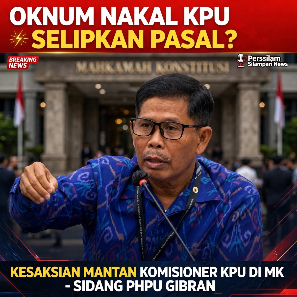 perssilam2022's tweet photo. 🚨 Sidang PHPU Gibran di MK: Mantan Komisioner KPU I Gusti Putu Artha ungkap "oknum nakal di Kesekjenan KPU yang dititipi" aturan.

Pasal 18(3) PKPU 19/2023 - pengecualian SLTA untuk sekolah asing - disebut nyelip, tak pernah ada 2004-2024. Ketua KPU Afifuddin akui. https://t.co/Ns3S7hWE2j
