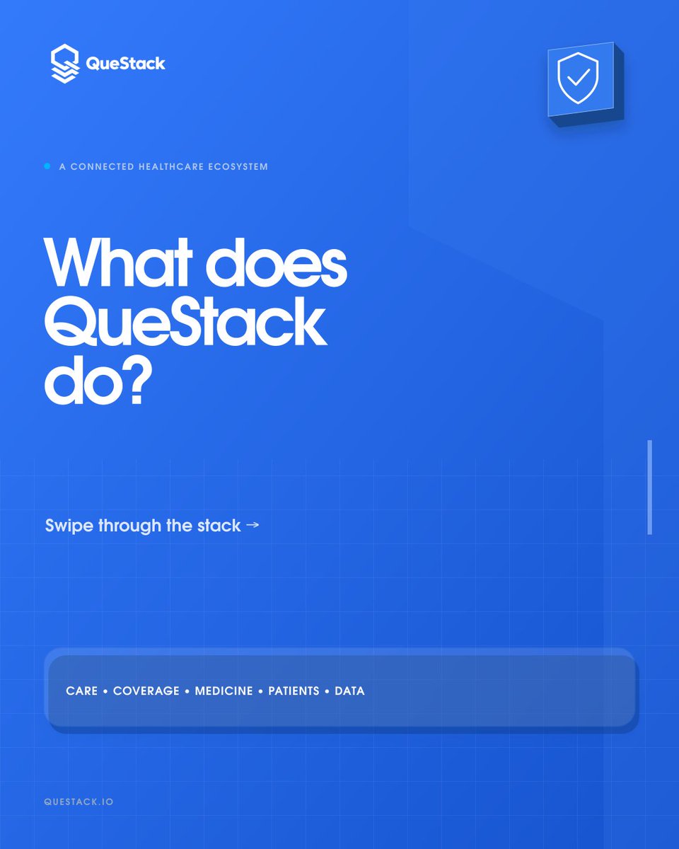 questackio's tweet photo. What does QueStack do?  

Meet the five specialist products in the QueStack ecosystem: QueMed, QueCover, QueRx, QueCare and QueConnect. Each serves a distinct role in the care journey, from clinical operations to interoperability.

Here’s the stack. 🧵👇  

#QueStack #EMR #EHR https://t.co/cezUbO1B4O
