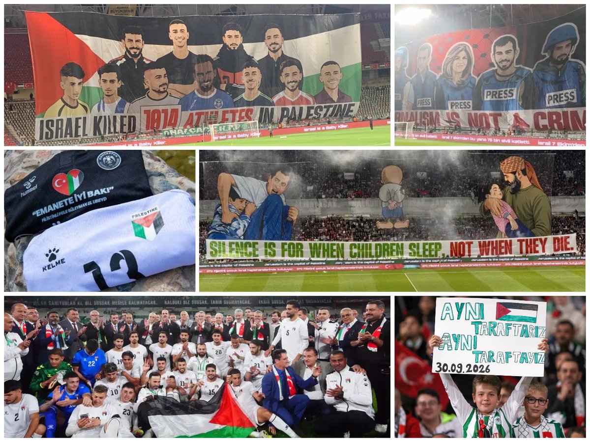 ibrahimozcosar's tweet photo. Konya’da Konyaspor ile Filistin Millî Futbol Takımı arasında gerçekleştirilen dostluk karşılaşması, Türkiye ile Filistin arasındaki kardeşlik ve dayanışmanın anlamlı bir tezahürü olmuştur.

Filistinli kardeşlerimizi büyük bir muhabbetle karşılayan, Gazze’nin yaşadığı zulme karşı vicdanını ve dayanışmasını bir kez daha ortaya koyan aziz Konyalı hemşehrilerimize teşekkür ediyorum.

Filistinli kardeşlerimize yönelik zulmü unutmayacak, unutturmayacak; hak ve adalet mücadelesinde Filistin’in yanında olmaya devam edeceğiz.

Filistin’le aramızdaki kardeşlik, gönül ve kader birliği ilelebet sürecektir.

@konyaspor

#Aynıtaraftarız #Aynıtaraftayız #Filistin