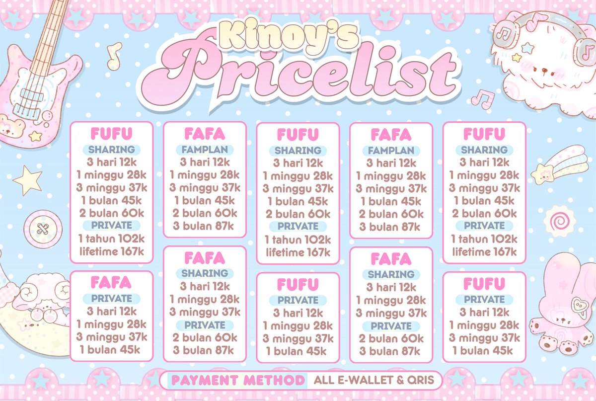 kinoy_the_cat's tweet photo. ⭐️ help RT yaa, thanks~

here’s my 2 NEW CATALOGS for edit PL / Pricelist 𐔌՞ ܸ.ˬ.ܸ՞𐦯 maaf klo warnanya biru &amp; baby pink terus sebab klo baby soso mah anaknya alyssa daguise 👶🏻  —— 💰18K

• avail for all spess (r0bux, hato, dll) 
• bisa ubah ke QR deco, opress, dll

#zonauang https://t.co/HMslSoE2Io