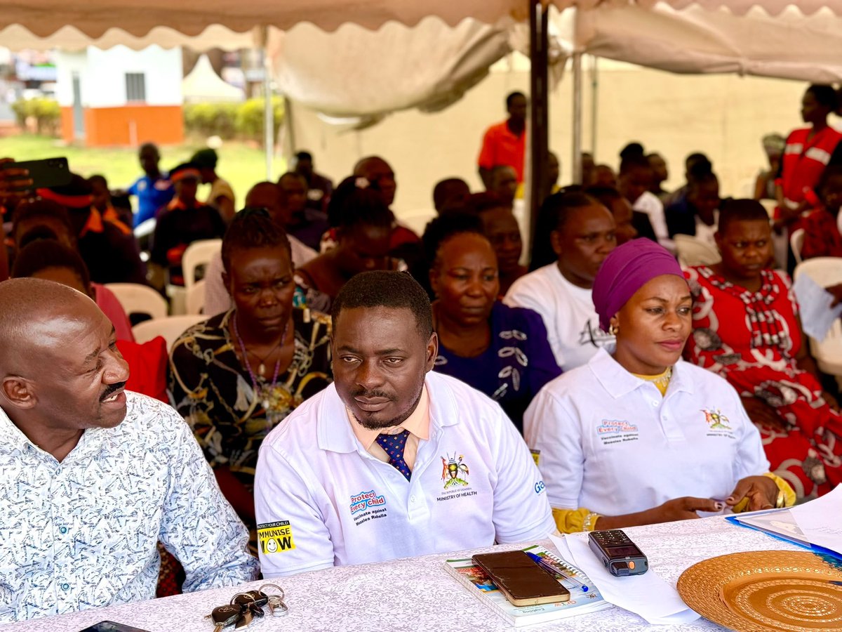 MinofHealthUG's tweet photo. The National Launch of the Measles-Rubella Vaccination Campaign is underway at Wakiso Health Center IV. The campaign will run from 1 - 5 October, 2026. 

The campaign aims to vaccinate 7.5 million children aged 9 months to 5 years. 

The launch is officiated by the Minister for Health, Dr. @CHRISBARYOMUNS1 flagged by Permanent Secretary, @DianaAtwine, partners and other delegates. 

#MOHatWork | #MRCampaignUG26