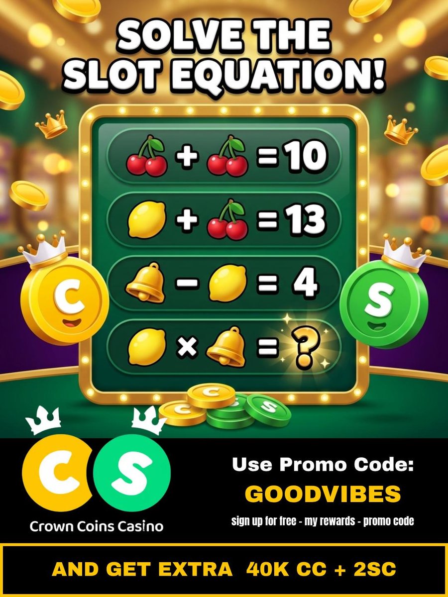 tihall2929's tweet photo. Today's puzzle hides a number in plain sight.  New to Crown Coins? Code GOODVIBES gets new players 40K CC + 2SC, first day only. Comment your guess below. ✨  #FYP #CrownCoins #CrownCoinsCasino #Nobel https://t.co/YLUbBGy2nK